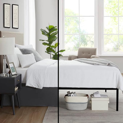 Nestl Dark Gray Full XL Bed Skirt - Full XL Size Bed Skirt 14 Inch Drop - Brushed Microfiber Bed Skirts - Hotel Quality Pleated Bed Skirt - Shrinkage & Fade Resistant