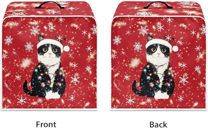Coffee Maker Cover - Christmas Cat Dust Protector - Small Mixer Machine Covers - Washable Foldable