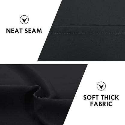 DWCN Blackout Curtains for Bedroom – Thermal Insulated Energy Saving Drapes for Living Room, Black, W 38 x L 84 Inch, Set of 2 Rod Pocket Curtain Panels