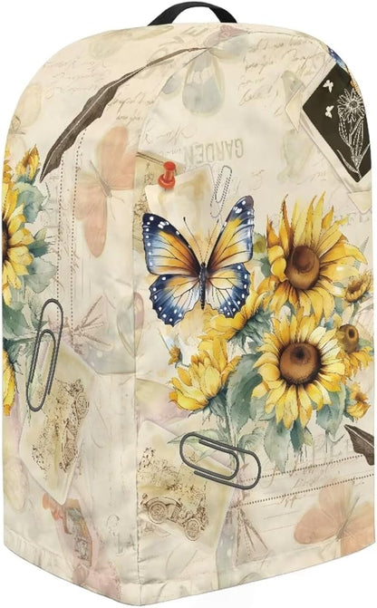 Butterfly Sunflower Blender Dust Cover Stand Mixer or Coffee Maker Appliance Covers with Drawstring, Anti Fingerprint Dust Proof Stain Resistant Blender Cover for Kitchen