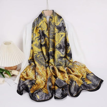 Fashion Scarves Scarf 100% Silk Feeling Scarf Silk Like Scarves Long Lightweight Sunscreen Shawls for Women