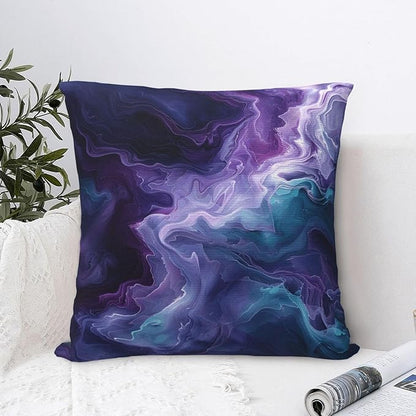 Purple Teal Turquoise Galaxy Nebulous 16x16 inches Throw Pillow Covers Cozy Square Pillowcases Home Decor for Bed Couch Sofa Office Living Room Cushion Covers