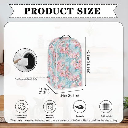 Talayituse Cherry Blossom Marble Print Blender Dust Cover, Fingerprint Protection Cover for Stand Mixer or Coffee Machine, Home Kitchen Appliance Covers for Stain Dust Resistant Supplies