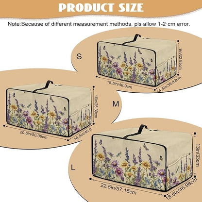 Convection Toaster Oven Cover with Side Pockets, Dust-Proof Smart Microwave Oven Protector for Countertop Decorations, L, Floral Butterfly Dragonfly