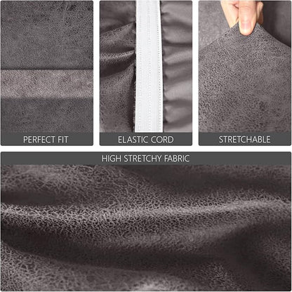 molasofa Leather Like Stretch Futon Slipcover Armless Futon Bed Sofa Cover Furniture Protector with Elastic Bottom, Soft and Washable Futon Cover for Sofa Bed Stay in Place（X Larger，Khaki）