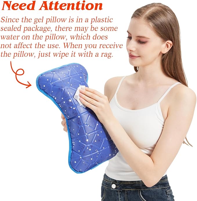 Small Cooling Gel Pillow, Kids Pillow 15" x 7", Cool Pillows for Hot Sleepers, Nap Pillows, Lumbar Pillow, Summer Cooling Accessories, Summer Gifts for Girls Boys, Small Size