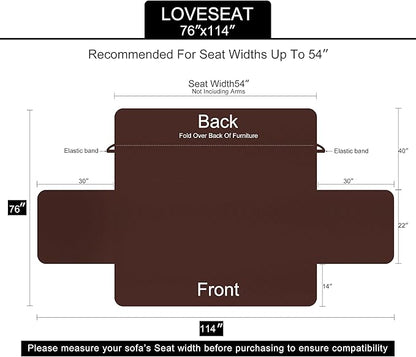 U-NICE HOME Loveseat Sofa Cover Reversible Couch Cover for Dogs with Elastic Straps Water Resistant Furniture Protector for Pets Couch Cover for 2 Cushion Couch (Loveseat, Sand/Beige)