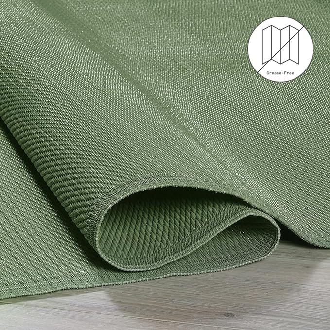 Fab Habitat Ombre Outdoor Rug - Waterproof, Fade Resistant, Crease-Free - Premium Recycled Plastic - Striped - Patio, Porch, Deck, Balcony - Big Sur - Green - 6 x 9 ft