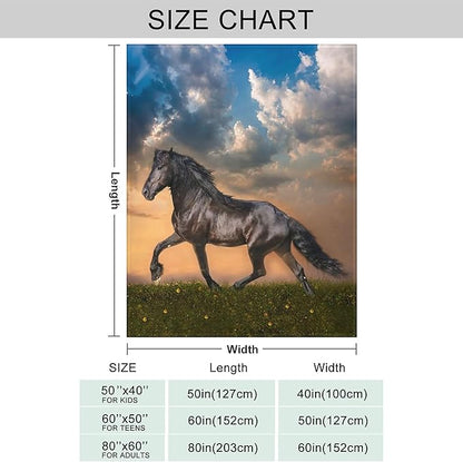 Strong Horse Throw Blanket for Couch, Super Soft Fuzzy Throws Warm Comfortable Plush Fleece Blanket, Fashion Decorative Flannel Fleece Blanket for All Season(40 x 50 in, Strong Horse)