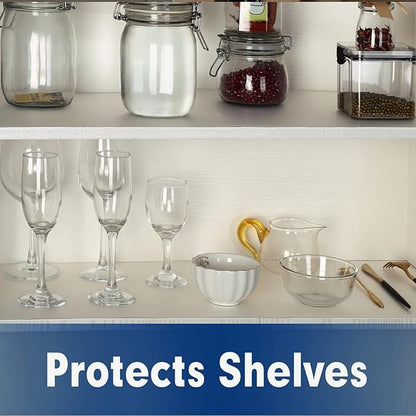 Shelf Liner, Drawer Liner, 20 Inches x 10 FT Cabinet Liner for Kitchen Cabinets Non-Adhesive Shelf Liners, Waterproof Shelf Paper with Non-Slip, Durable Liners, Clear