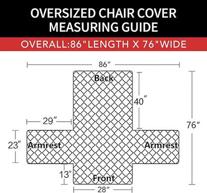 Easy-Going Oversized Chair Sofa Slipcover Reversible Sofa Cover Water Resistant Couch Cover Furniture Protector Cover with Elastic Straps for Pets Dog (Oversized Chair, Navy/Ivory)