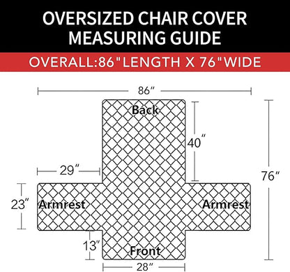 Easy-Going Oversized Chair Sofa Slipcover Reversible Sofa Cover Water Resistant Couch Cover Furniture Protector Cover with Elastic Straps for Pets Dog (Oversized Chair, Blue/Ivory)