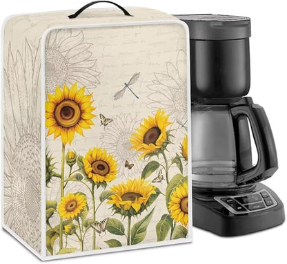 Mumeson 04-Sunflower Coffee Maker Cover Dustproof Waterproof Fabric Small Kitchen Appliances Covers Stand Mixer or Coffee Machine Fingerprint Protection Cover