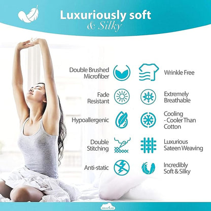 DREAMCARE California King Sheet Sets - Cooling Bed Sheets - 4pcs Set - up to 15" Deep Pocket Cal King Sheets - California King Sheets - Soft & Lasting 100% Brushed Polyester with Side Pocket - D.Gray