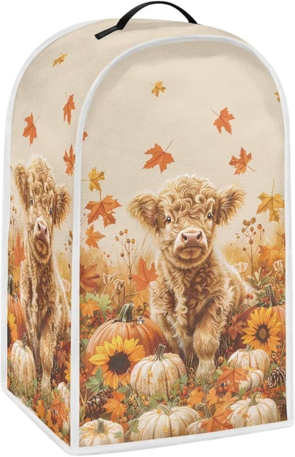 Highland Cow Blender Cover for Kitchen Small Appliance Dust Cover Fall Kitchen Decor Food Processor Dustproof Covers with Handle Blender Protection Accessories, Maple Leaf