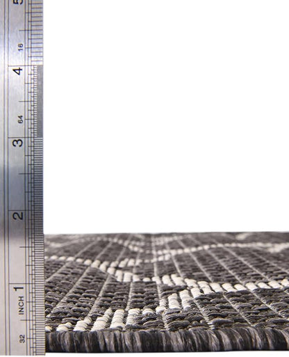 Unique Loom Outdoor Trellis Collection Area Rug - Trellis (Square 10' 8" x 10' 8", Black/ Ivory)