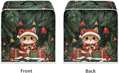 Coffee Maker Cover Christmas Cat Coffee Up Covers Dustproof Protector for Mixer Foldable Appliance Cover