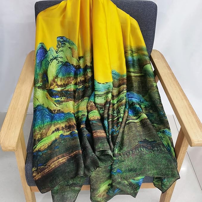 Fashion Scarves Scarf 100% Silk Feeling Scarf Silk Like Scarves Long Lightweight Sunscreen Shawls for Women