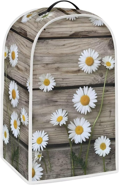 Talayituse Daisy Wood Print Blender Dust Cover, Fingerprint Protection Cover for Stand Mixer or Coffee Machine, Home Kitchen Appliance Covers for Stain Dust Resistant Supplies