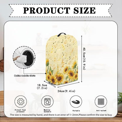 Blender Covers Kitchen Appliance Dust Cover Music Notes Sunflower Blender Protector Food Processor Protection Washable Coffee Maker for Kitchen Counter