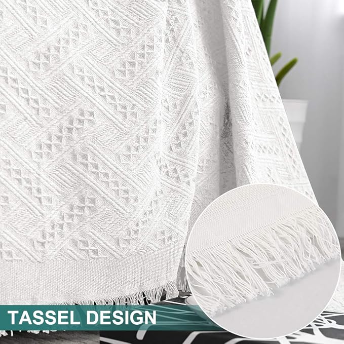 MYSKY HOME White Sofa Covers for 3 Cushion Couch Geometrical Sectional Sofa Couch Cover Living Room Sofa Throws Sofa Slipcovers for Pets, Kids (XXX-Large, 91" x 150", White)