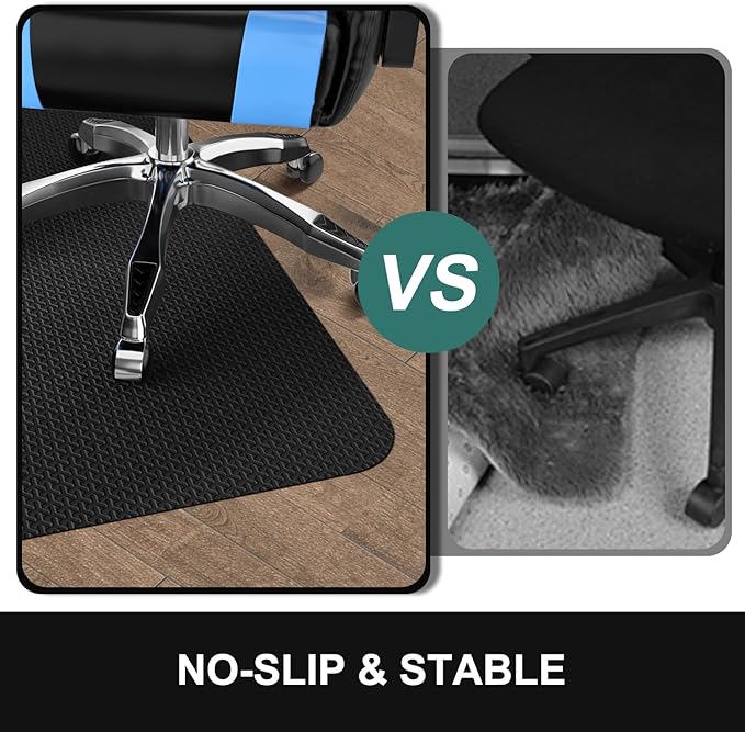 Office Chair Mat for Hard Floor, 60"x75" Large Durable Computer Chair Mat, Unique Y-Shaped Pattern Floor Protector Rug for Rolling Chairs, Anti-Slip Waterproof Desk Floor Mat for Work, Home, Gaming