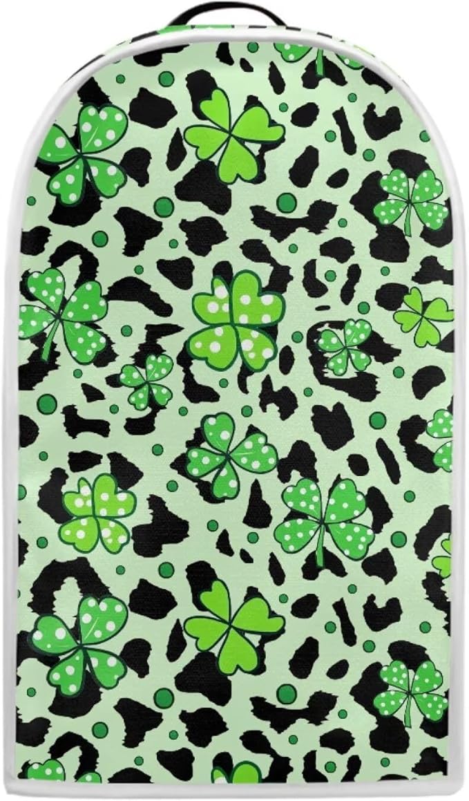 Talayituse Shamrock Leopard Print Blender Dust Cover, Fingerprint Protection Cover for Stand Mixer or Coffee Machine, Kitchen Appliance Covers for Stain Dust Resistant Supplies St Patrick's Day Decor