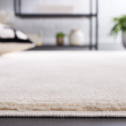SAFAVIEH Revive Collection Area Rug - 6'7" Square, Ivory, Solid Design, Non-Shedding & Easy Care, Ideal for High Traffic Areas in Living Room, Bedroom (REV102A)