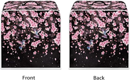 Coffee Maker Cover Hummingbird Cherry Blossom Coffee Maker Cover for Kitchen Counter Dust Protector