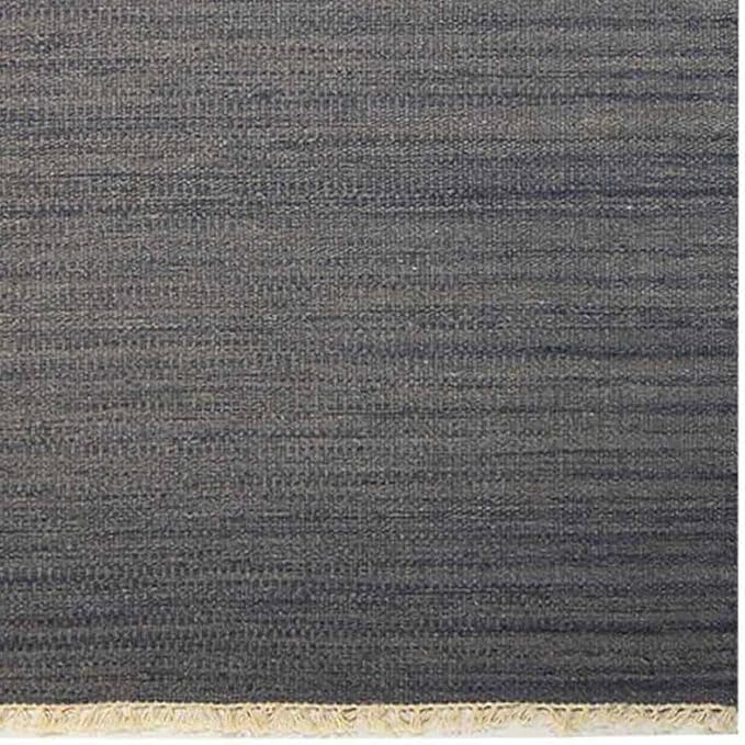 Rugsotic Carpets Hand Woven Flat Weave Kilim Wool 2'6''x10' Runner Area Rug Solid Silver D00111