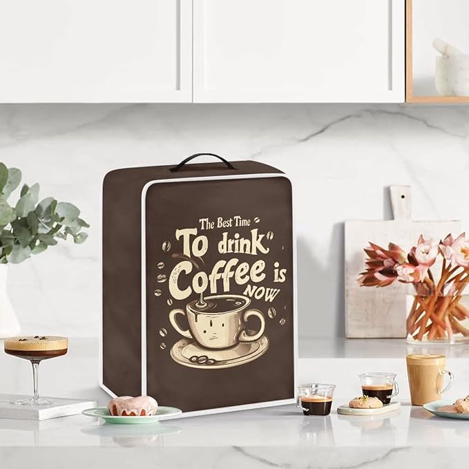 Fun Coffee Maker Cover Protector for Small Appliance, Washable Dustproof Mixer Protector, To Drink Coffee
