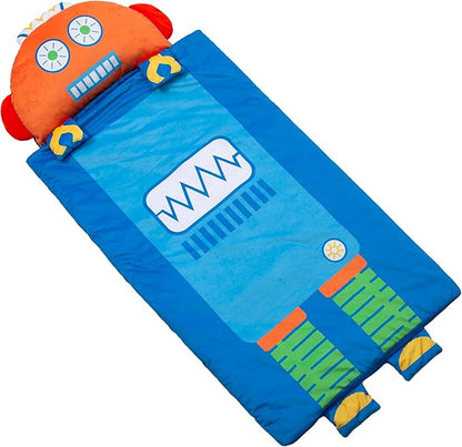 Kid's Nap Buddies Character Preschool Nap Mat, Toddler Sleeping Bag with Pillow for Daycare, Ages 3+