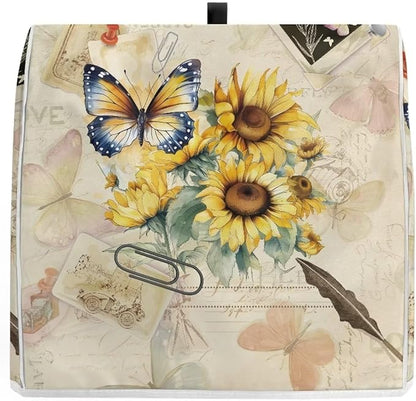 Sunflower Butterfly Stand Mixer Cover Compatible with 6-8 Quart Kitchen Aid Mixer, Washable Dustproof Covers Fit All Tilt Head & Bowl Lift Models Mixers, Easy to Clean