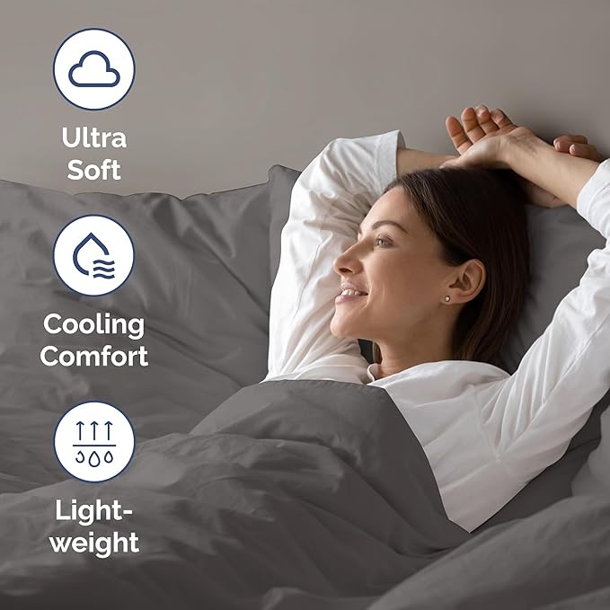 Air Mattress Sheet Set for Full Size - 4 Piece Breathable & Cooling Sheets w/Extra Deep Pockets - Fits Inflatable & Blow Up Air Mattresses Up to 24 Inches Thick - Soft and Wrinkle Free - Dark Grey