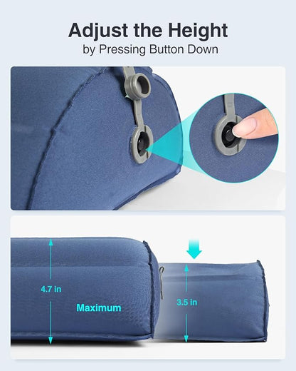 Luxtude Inflatable Bolster Pillow for Legs, Half Moon Pillow Under Knee Pillow for Back Sleeping, Leg Pillows for Side Sleeping, Leg Elevation Pillows for Knee Support, Lumbar, Ankle or Foot
