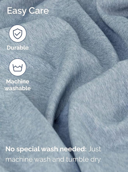 Extra Deep King Fitted Sheet - Hotel Luxury Single Fitted Sheet Only - Easily Fits 18 inch to 24 inch Mattress - Ultra Soft, Wrinkle Free with Extra Deep Pockets - Breathable & Comfy - Heathered Blue