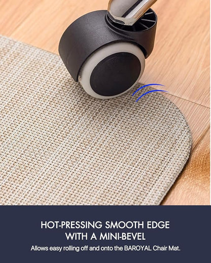 Office Chair Mat for Hardwood Floor Under Desk Computer Rolling Chair Mat for Wood/Tile Floor Non-Slip Heavy Duty Desk Rug PVC Plastic Hard Floor Protector 36" x 48" (Parchment)