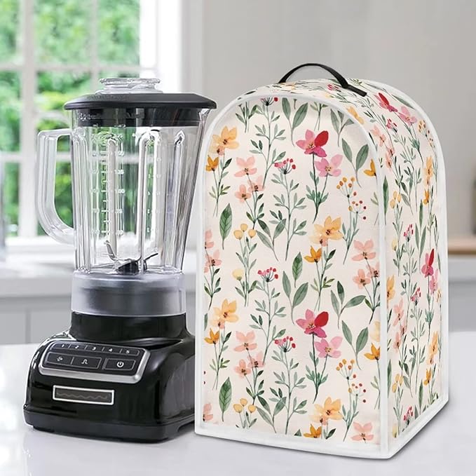 Flowers Print Blender Covers Kitchen Appliance Dust Cover Blender Protector Anti Splash Fingerprint Food Stain, Compatible with Stand Mixer Coffee Maker Juicer