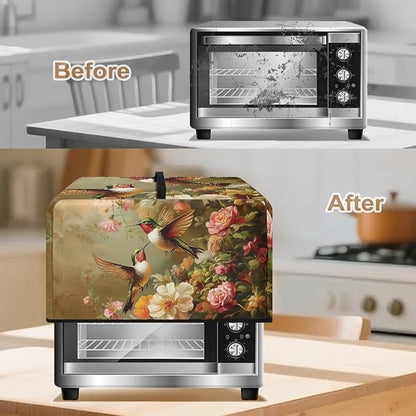 Microwave Oven Dust Cover, Hummingbird Polyester Waterproof Microwave Dust Cover Oil Proof Microwaves Ovens Covers Decorative Kitchen Appliance Covers for Air Fryer Toaster