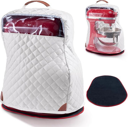 BAGSPRITE Stand Mixer Cover with Appliance Sliders Compatible with KitchenAid Mixer 6/7/8 Quart with Pockets for Kitchen Aid Accessories and Attachments