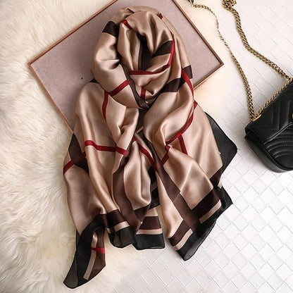 Fashion Scarves Scarf 100% Silk Feeling Scarf Silk Like Scarves Long Lightweight Sunscreen Shawls for Women