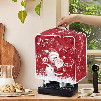 Coffee Maker Cover for Kitchen Counter Christmas Santa Claus Coffee Machine Dust Cover Keep Kitchen Appliance Clean
