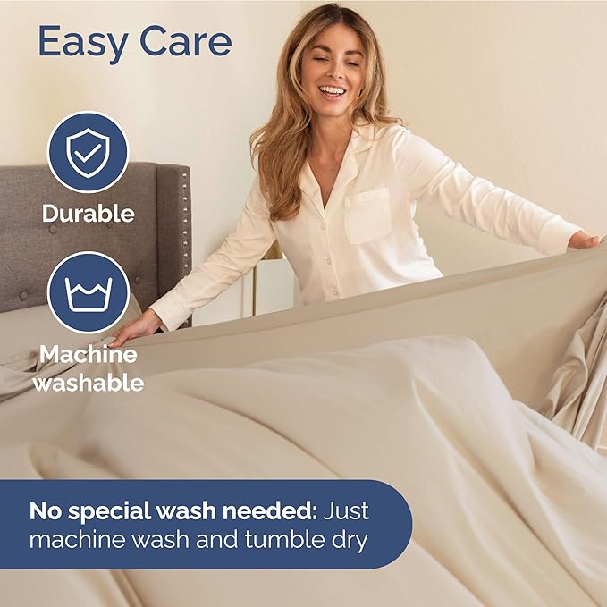Extra Deep Pocket King Sheets - 4 Piece Breathable & Cooling Bed Sheets - Hotel Luxury Bed Sheet Set - Soft, Wrinkle Free & Comfy - Easily Fits Extra Deep Mattresses - Deep Pocket Wheat Sheets Set