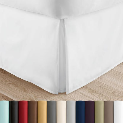 Linen Market Bed Skirt - Ultra Soft Microfiber - Easy Fit with 14 Inch Tailored Drop - Hotel Quality, Shrinkage & Fade Resistant - Bed Cover - Full Size Bed Skirts - Bedroom Décor - (Full, White)