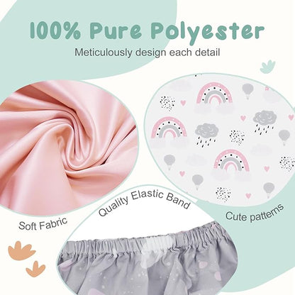 3 Pack Stretchy Bassinet Sheets - Universal Fit for Rectangle, Round, Oval, Hourglass Cradles & Moses Baskets - Soft Breathable Fitted Bassinet Sheets Set for Baby - Pink & Grey Heart