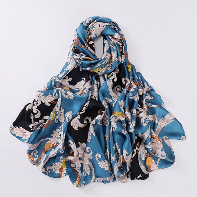 Fashion Scarves Scarf 100% Silk Feeling Scarf Silk Like Scarves Long Lightweight Sunscreen Shawls for Women
