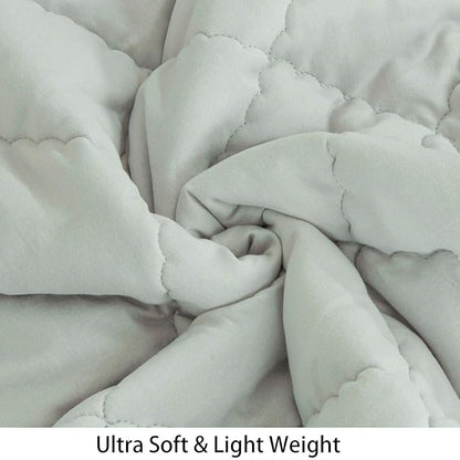 NTBAY Down Alternative Oversized Toddler Comforter, Super Soft and Warm Solid Color Baby Crib Quilted Blanket, 43x60 inches, Light Grey