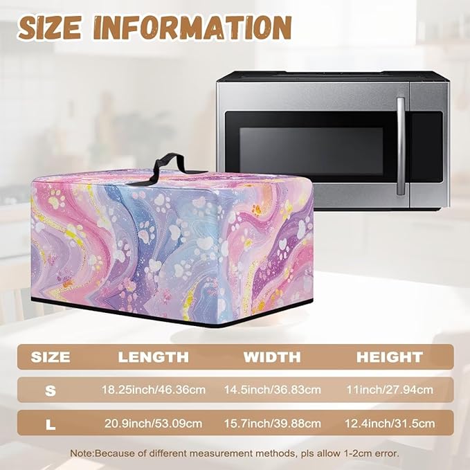 Microwave Oven Dust Cover, Dog Paw Heat-Resistant Waterproof Microwave Oven Grill Cover Protector Polyester Washable Dust Covers Case Protections for Microwaves Ovens