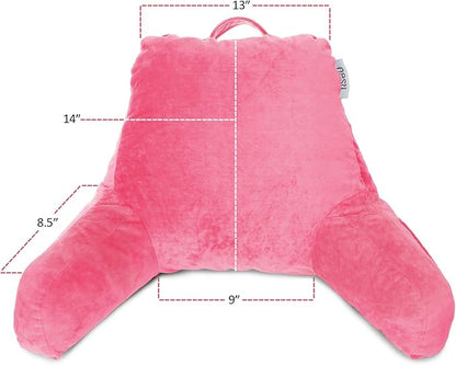Nestl Reading Pillow for Kids & Teens with Shredded Memory Foam, Backrest Pillows for Reading, Watching, and Gaming, Use on The Couch, Bed, or Floor, Adjustable Support with Washable Cover Light Pink