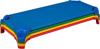 Sprogs Deluxe Heavy-Duty Childrens Standard 52"L Stackable Daycare Cot with Easy Lift Corners Cots for Preschool Kids Sleeping, Resting, and Naptime